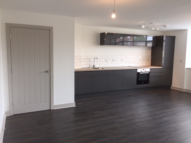 Modern kitchen design in Cathedral House apartment