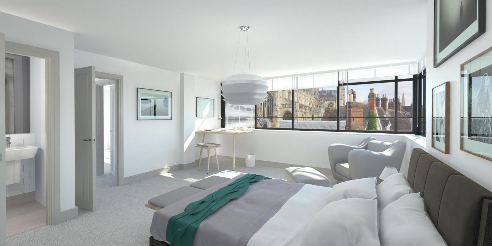 Cathedral House spacious bedroom