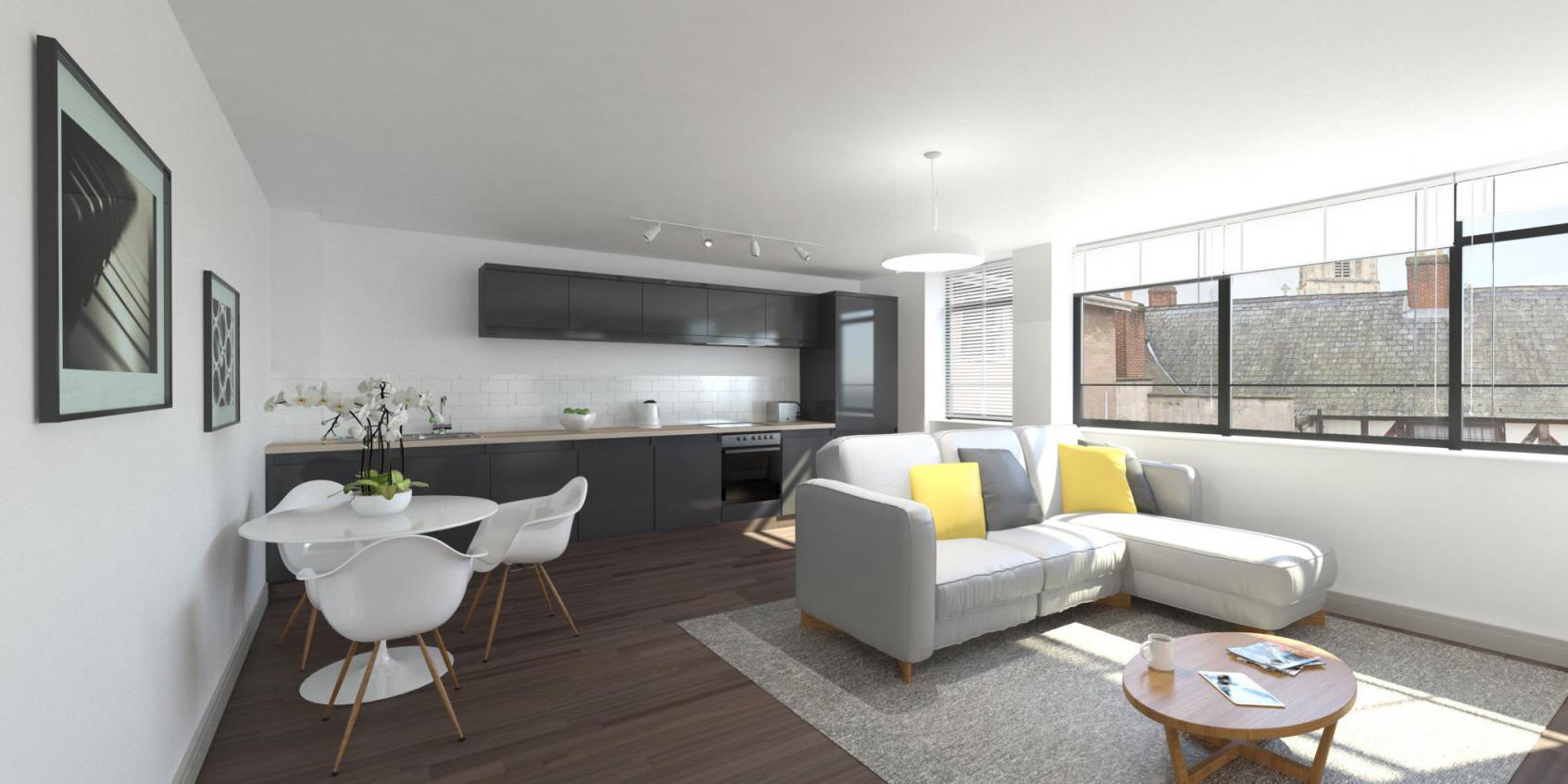 Cathedral House interior living space