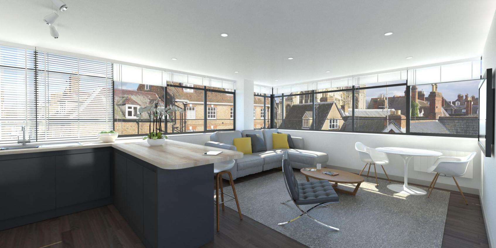 Cathedral House interior living space