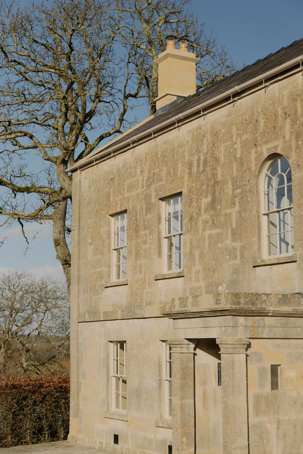 Front facade of completed Manor House restoration