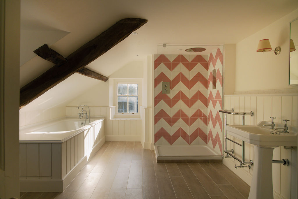 Renovated bathroom with period features and modern finishes